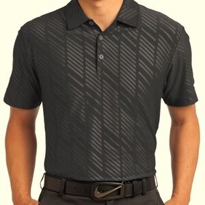 Nike Golf Tour Performance Black Dri-Fit Embossed Polo Shirtt